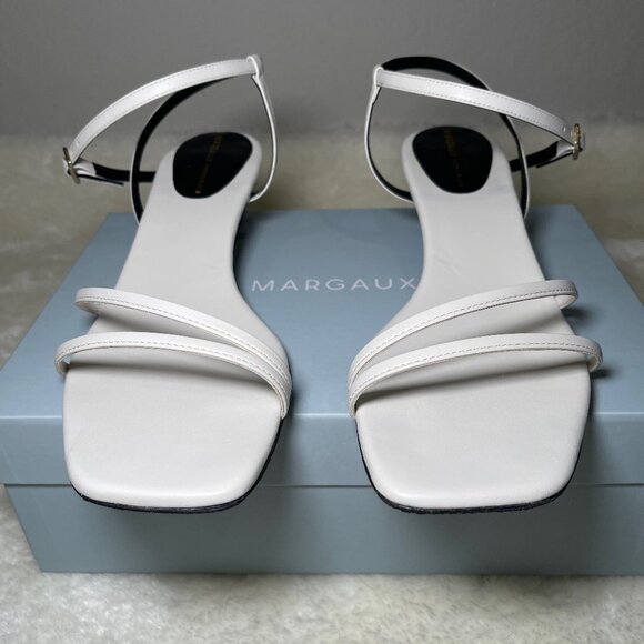 Margaux NY Dylan Sandal in Ivory White Nappa EU 41 US 10 Wide - Picture 3 of 10